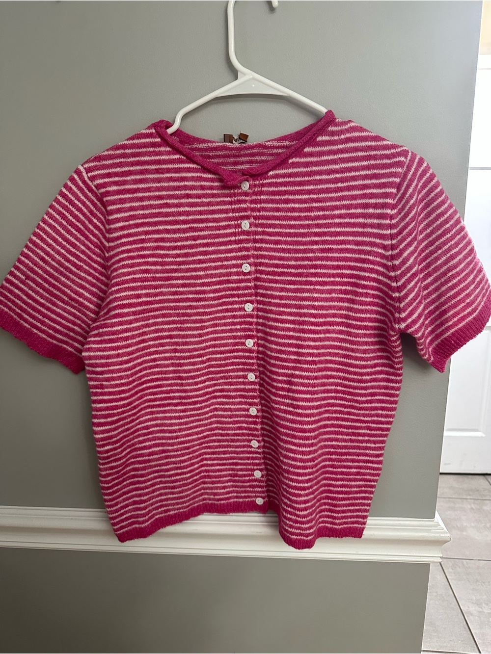 Mimosa Women’s Pink & White Striped Button-Front Top